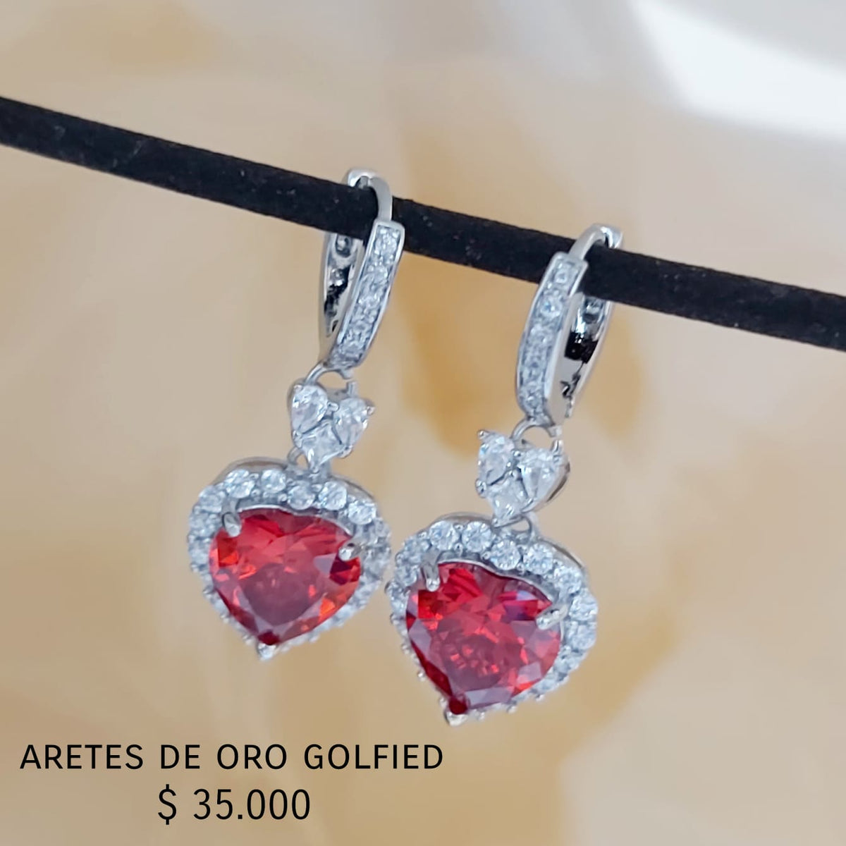 Aretes de oro golfield rodinado