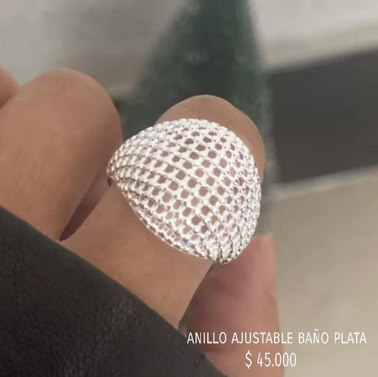 Anillo ajustable con baño plata925