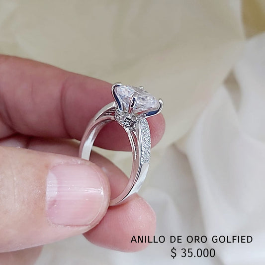 Anillo golfield rodinado con circónes