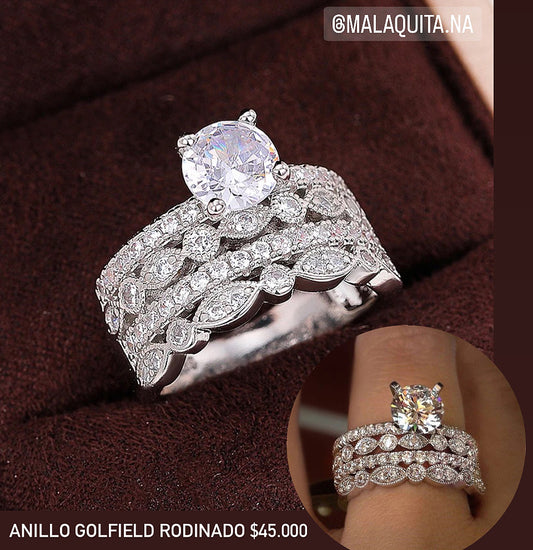 Anillo de oro golfield rodinado