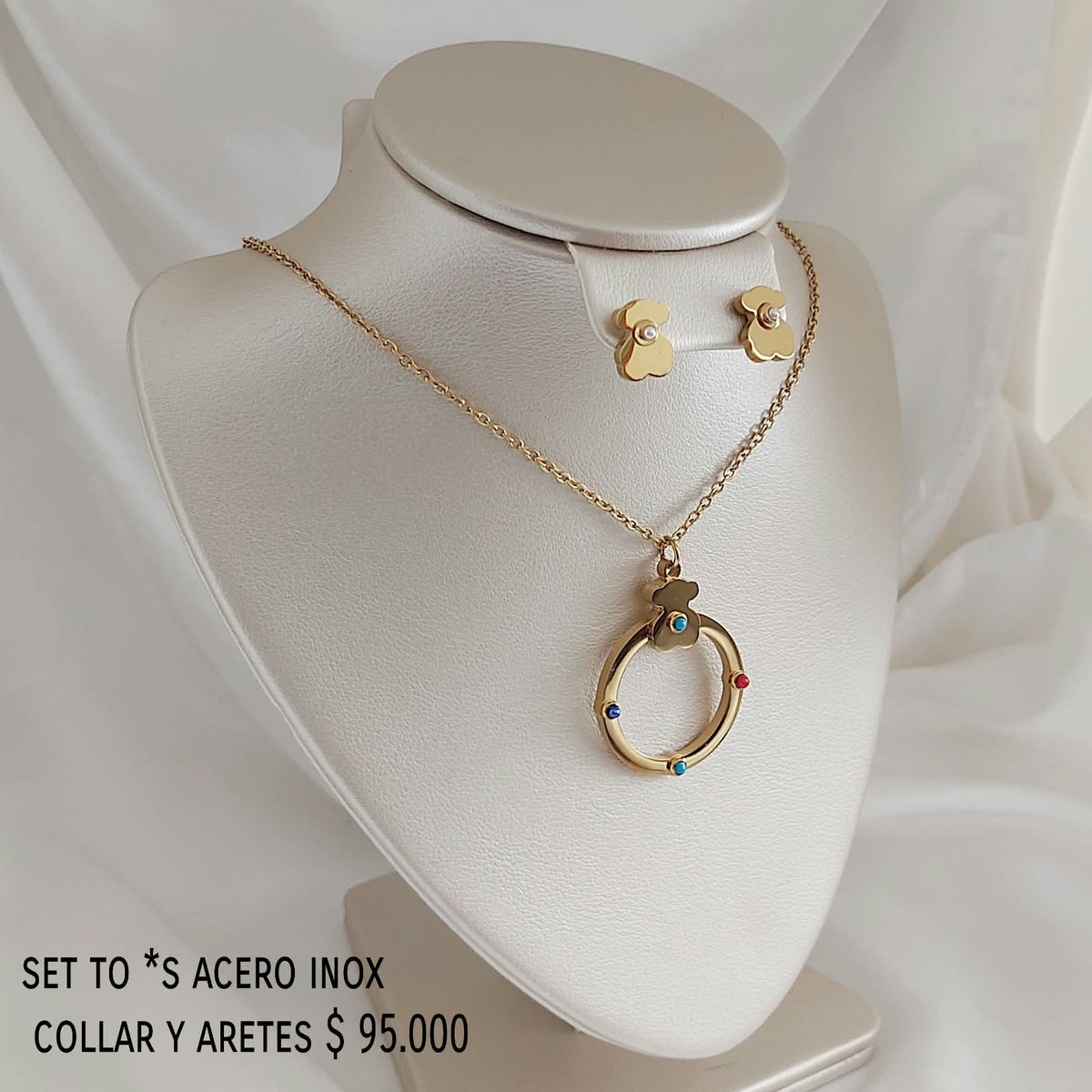 Set to*s collar y aretes acero inox