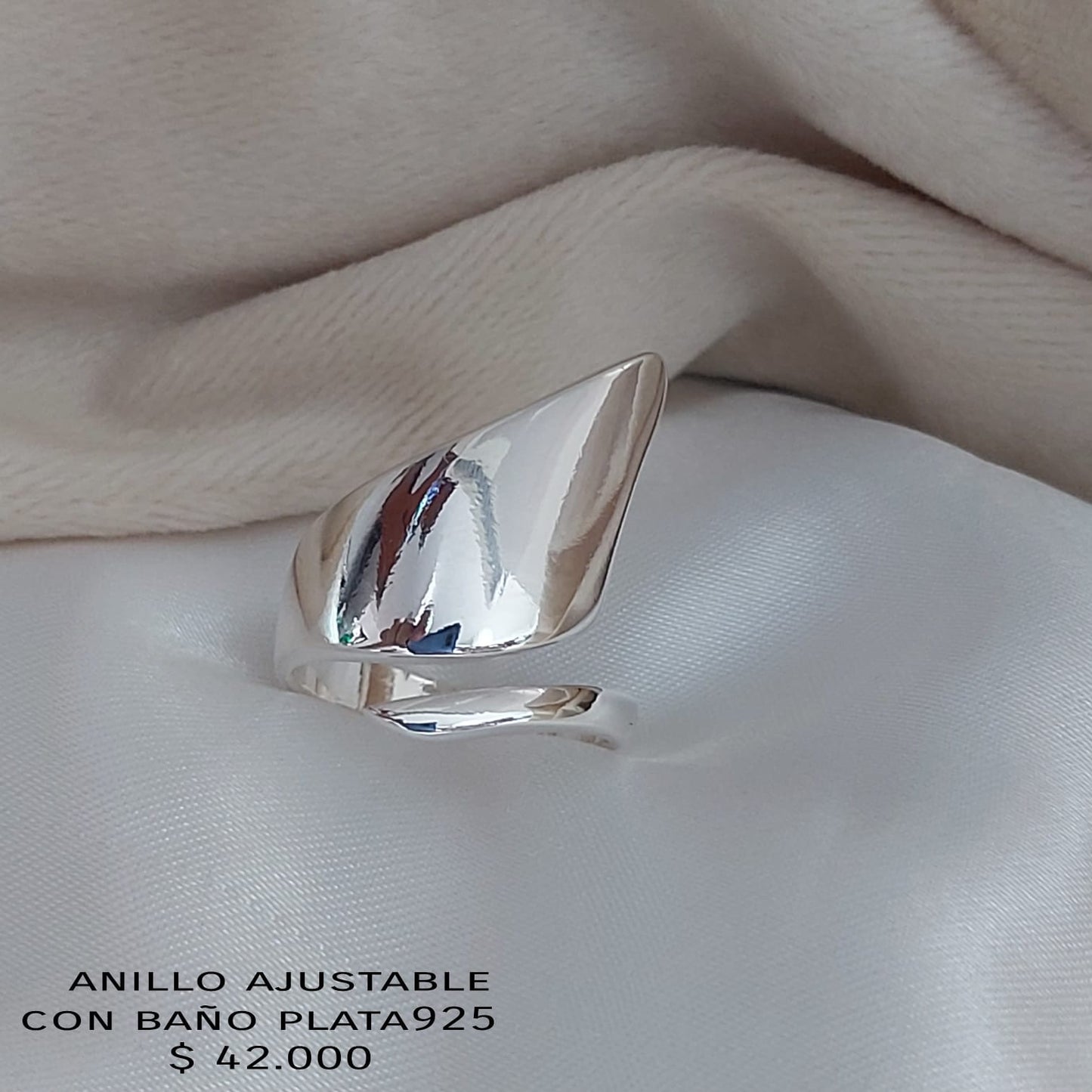 Anillo ajustable con baño plata925