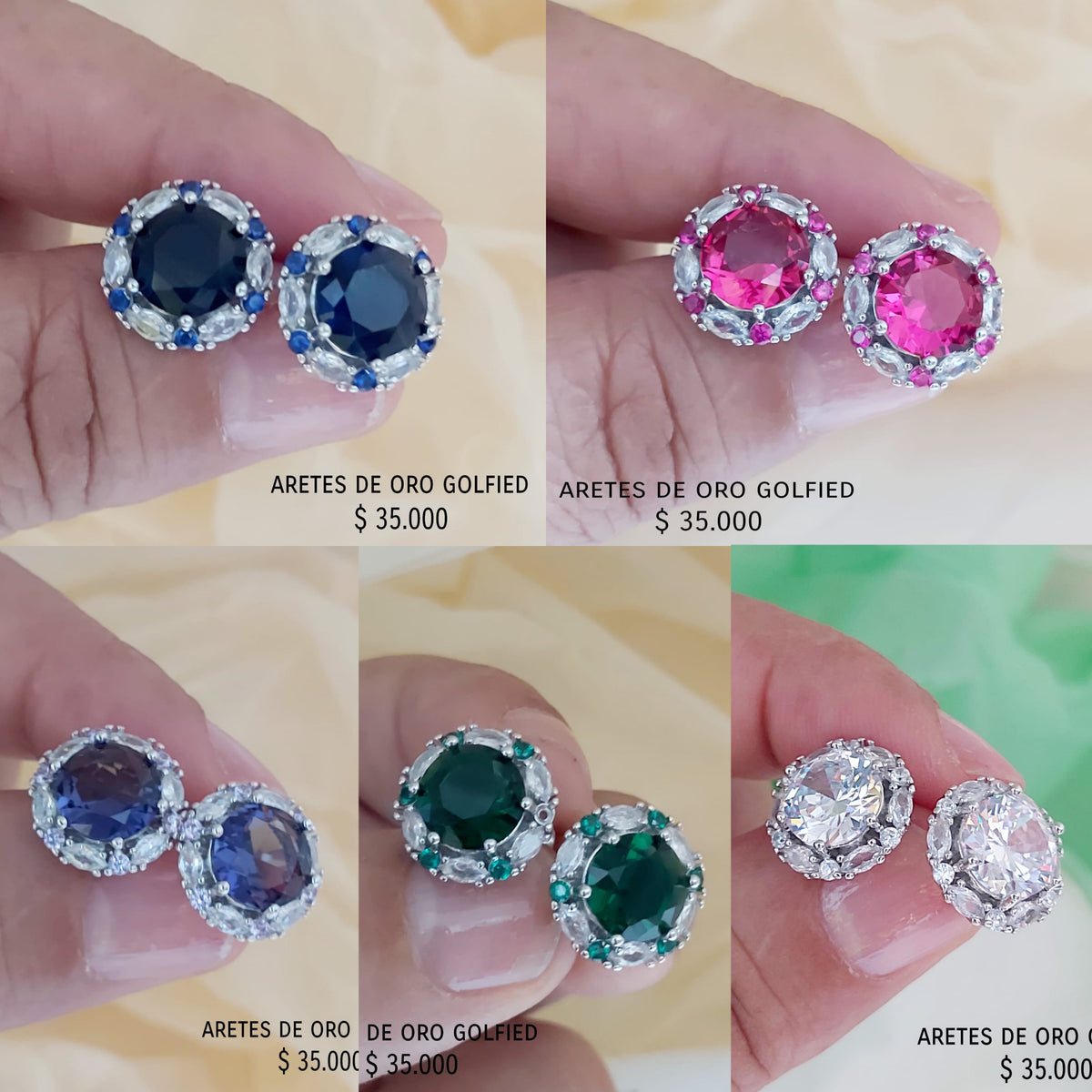 Aretes de oro golfied