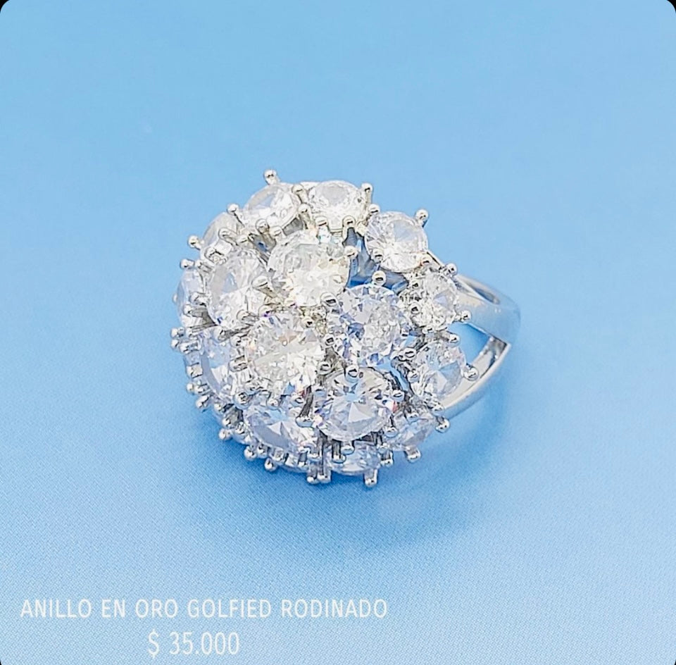 Anillo de oro golfield rodinado