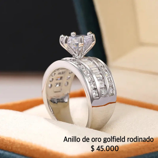 Anillo de oro golfield rodinado