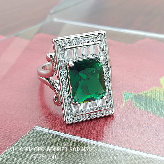 Anillo de oro golfield rodinado