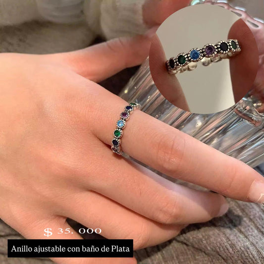 Anillo ajustable baño plata