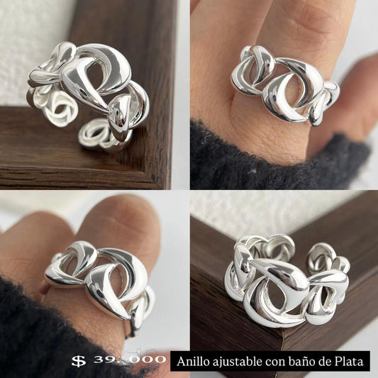 Anillo ajustable baño plata