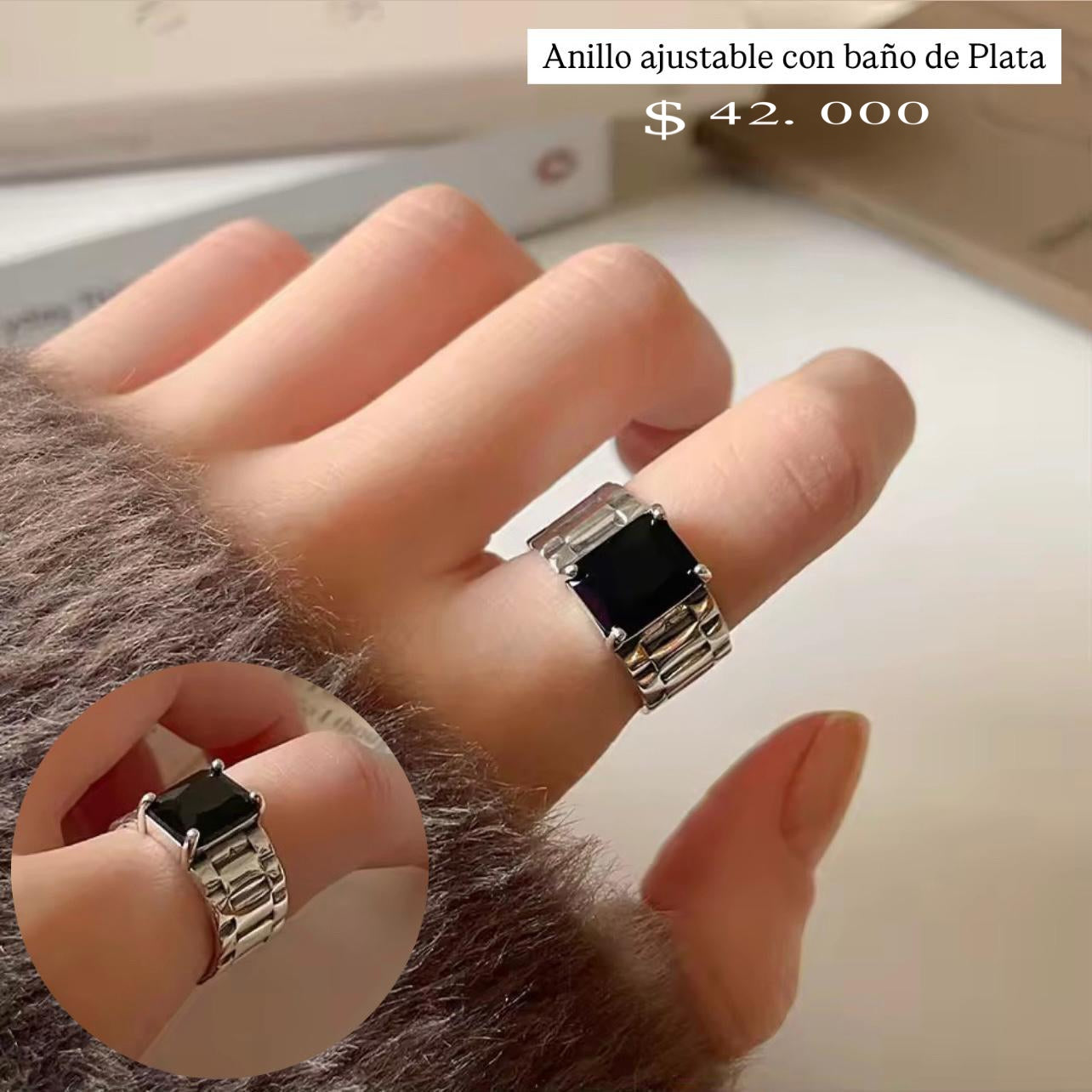 Anillo ajustable baño plata