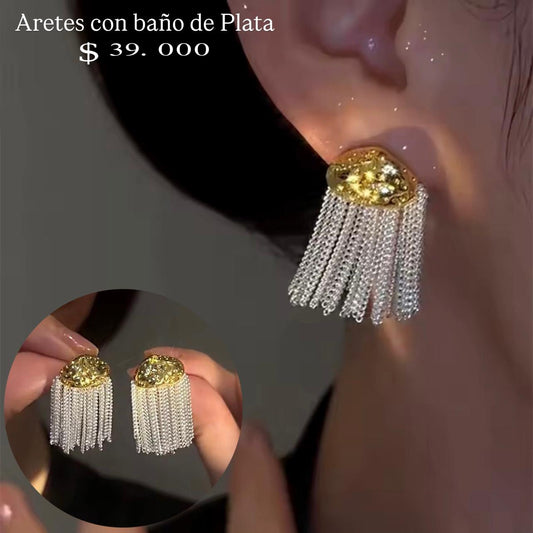 Aretes baño plata
