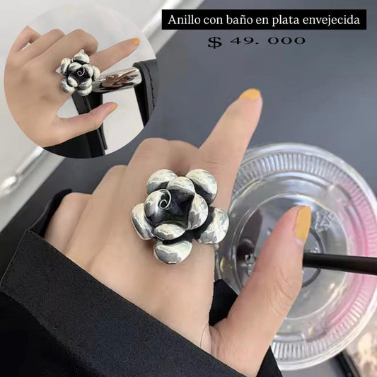 Anillo ajustable baño plata