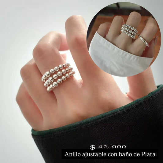Anillo ajustable baño plata