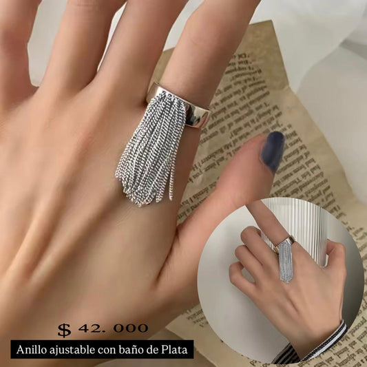Anillo ajustable baño plata