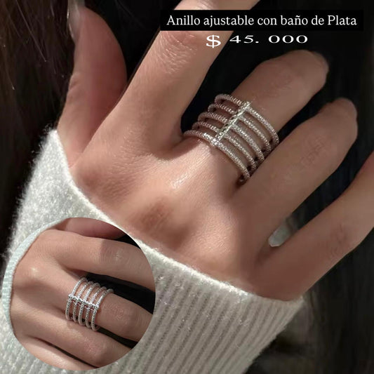 Anillo ajustable baño plata