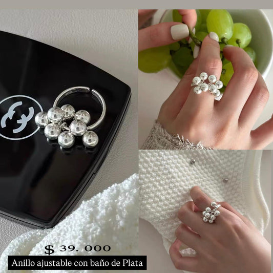 Anillo ajustable baño plata