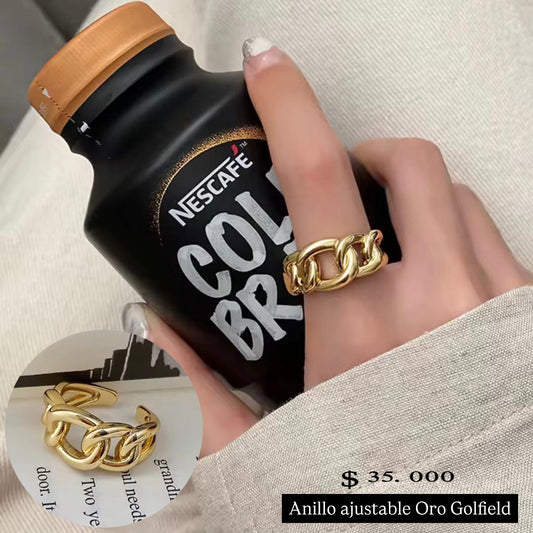 Anillo ajustable oro golfield