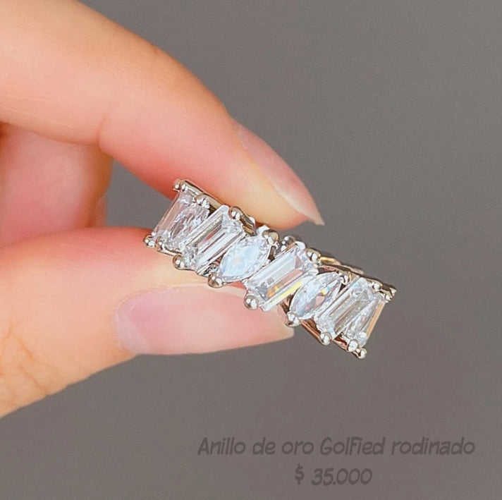 Anillo de oro golfield rodinado