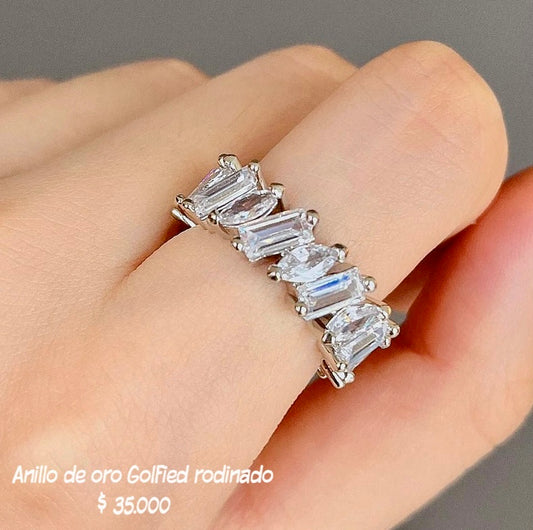 Anillo de oro golfield rodinado