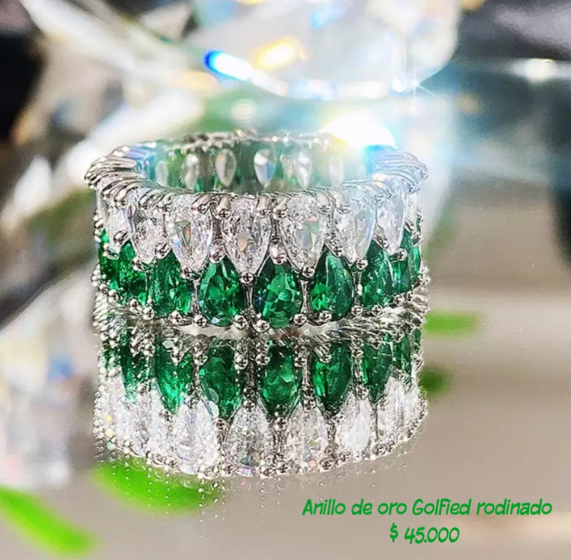 Anillo de oro golfield rodinado