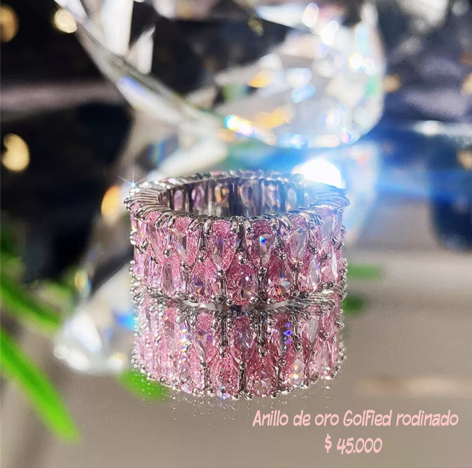 Anillo de oro golfield rodinado