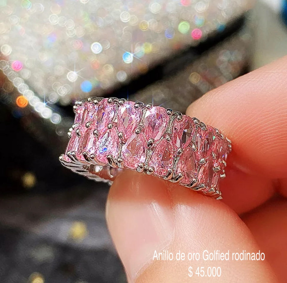 Anillo de oro golfield rodinado