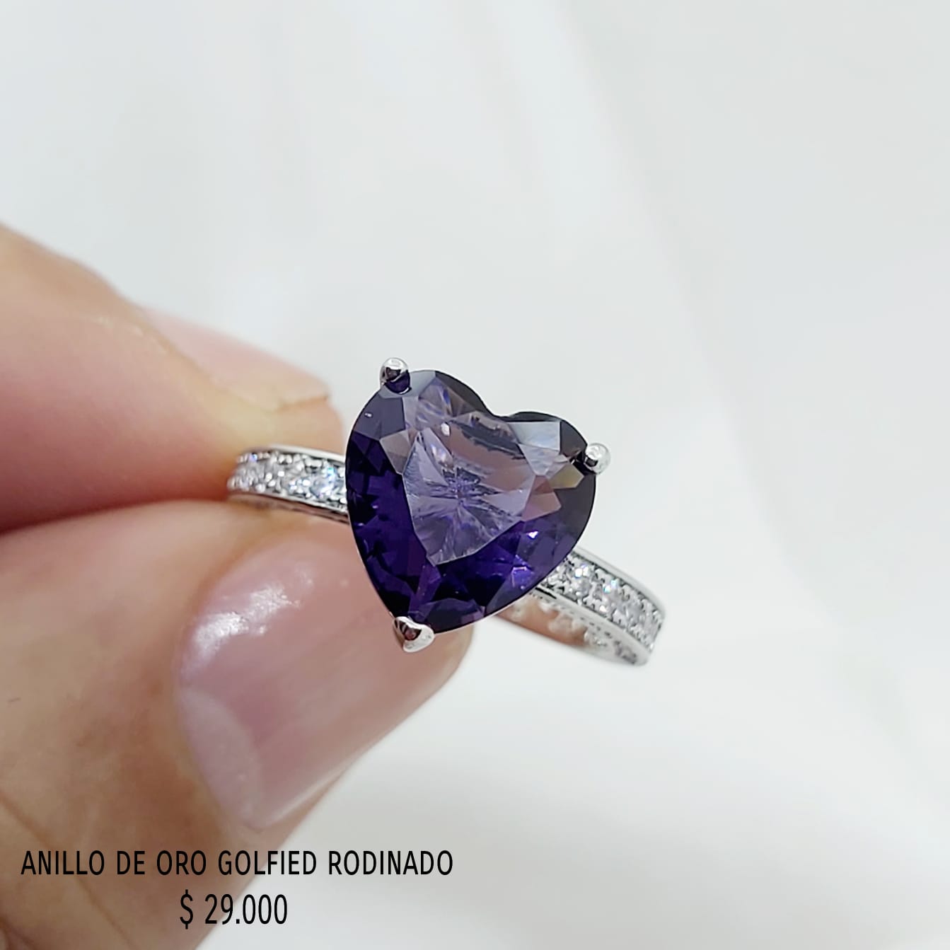 Anillo de oro golfield rodinado