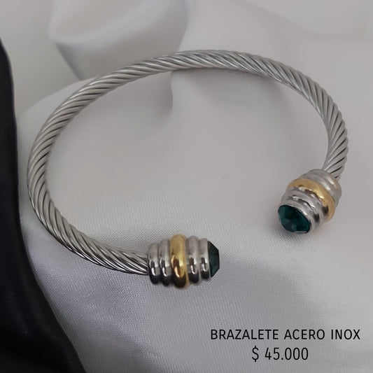 Brazalete acero inox baño oro18k