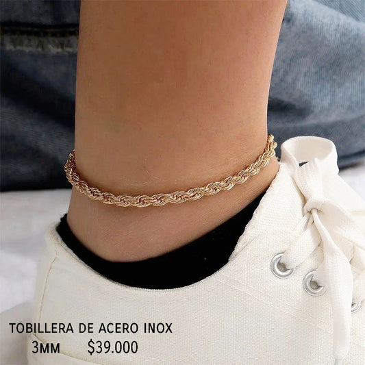 Tobillera lazo de acero inoxidable