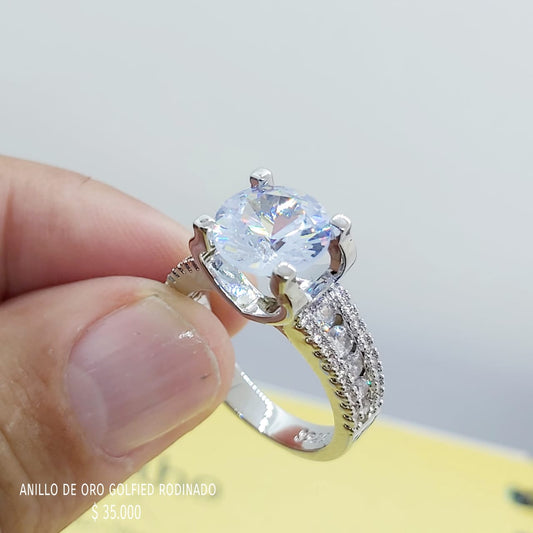 Anillo de oro golfield rodinado