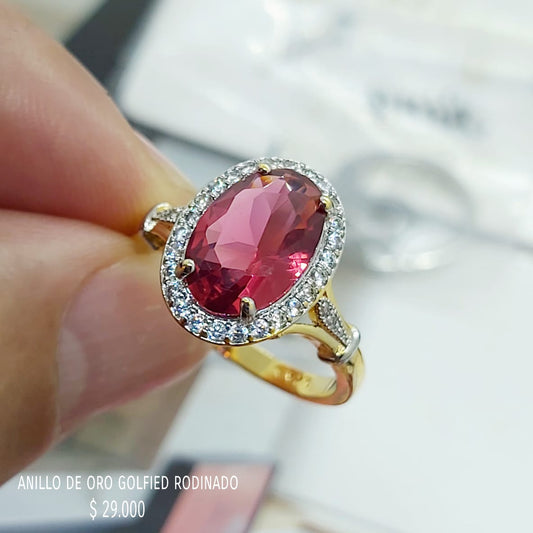 Anillo de oro golfield rodinado