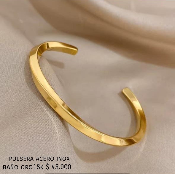 Brazalete acero inox baño oro