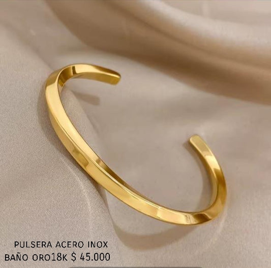 Brazalete acero inox baño oro