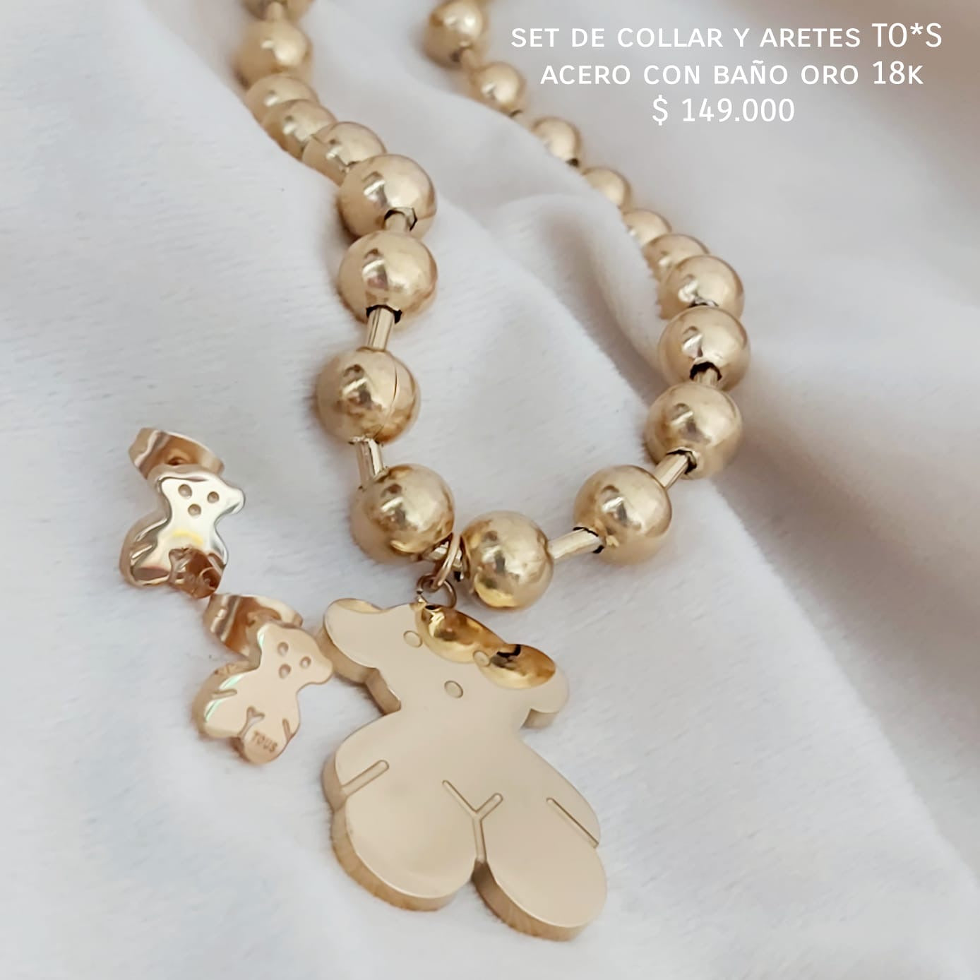 Set TO*S collar y aretes acero inox