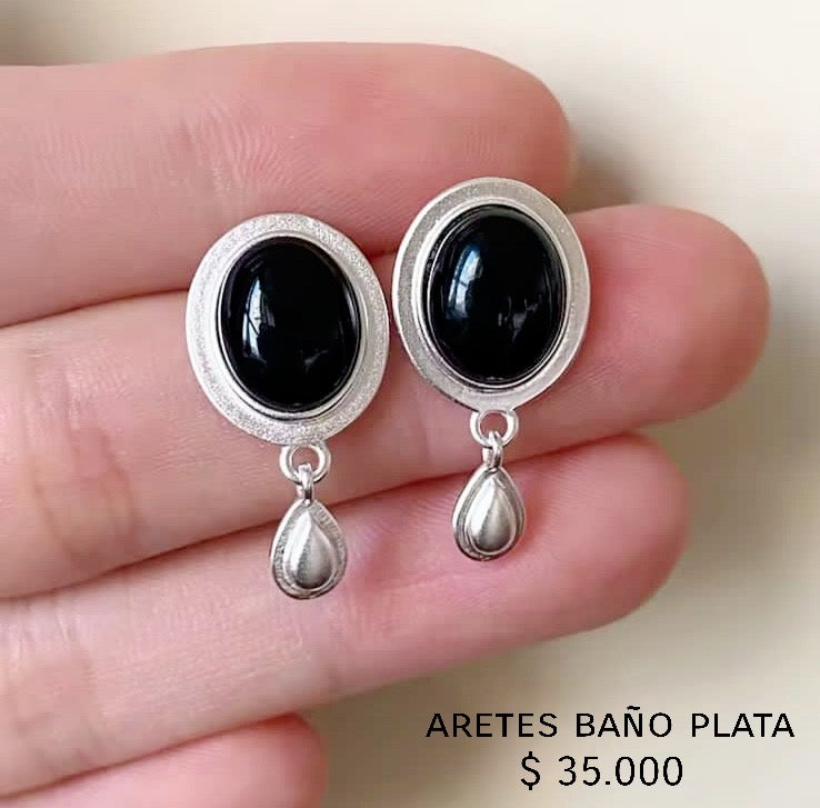 Aretes baño plata