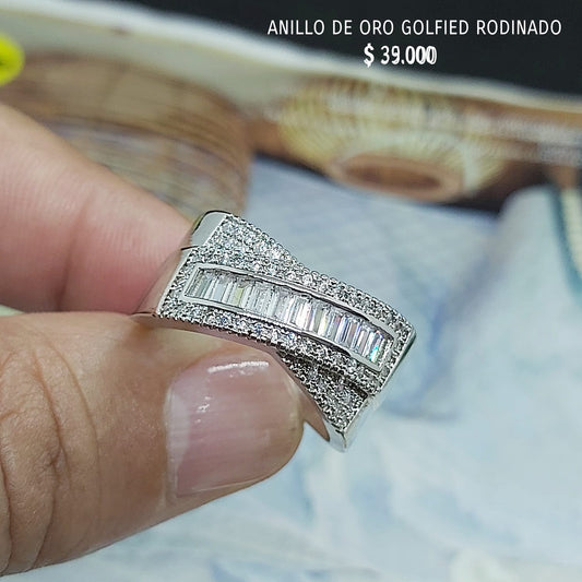 Anillo de oro golfield rodinado