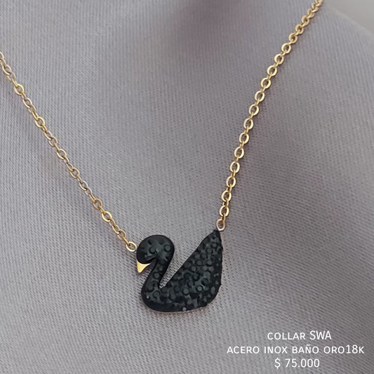 Collar SWA acero inox baño oro 18k