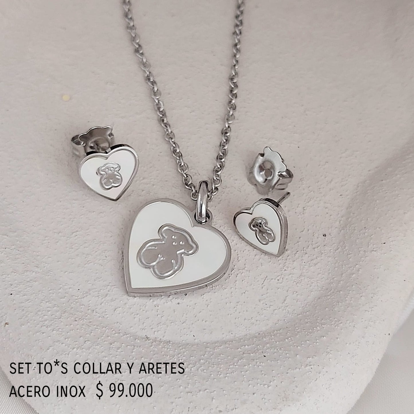 Set to*s collar y aretes acero inox
