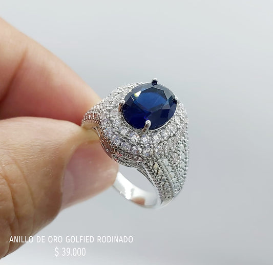 Anillo de oro golfield rodinado