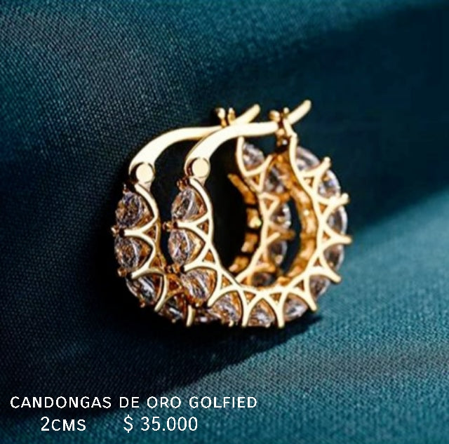 Aretes de oro golfield (2cms)