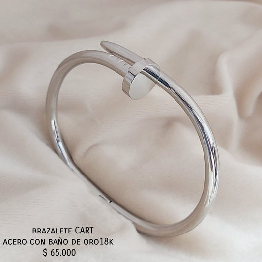 Brazalete CART de acero con baño de oro18k