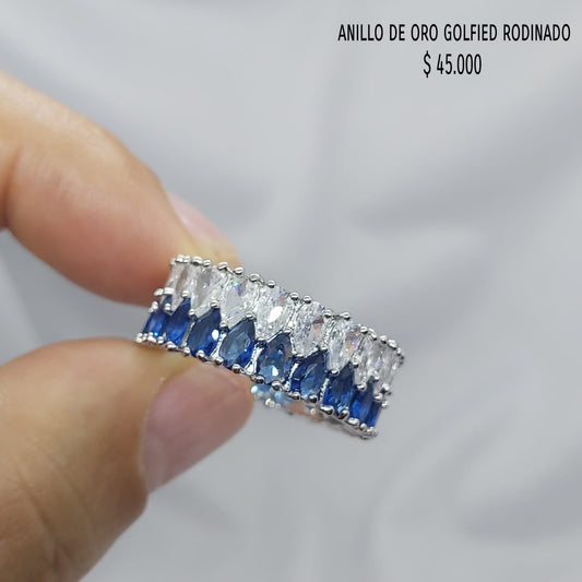 Anillo de oro golfield rodinado