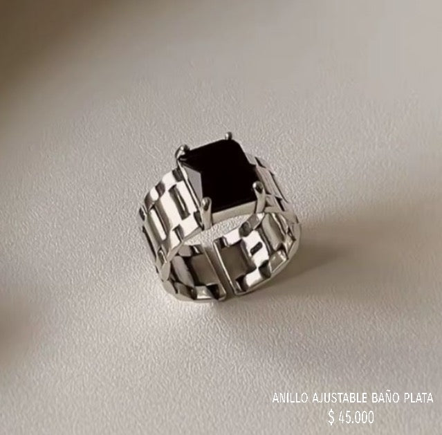 Anillo ajustable baño plata