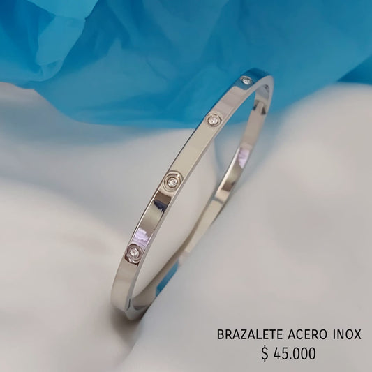 Brazalete acero inox plateado