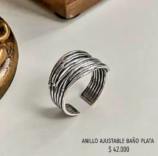 Anillo ajustable baño plata