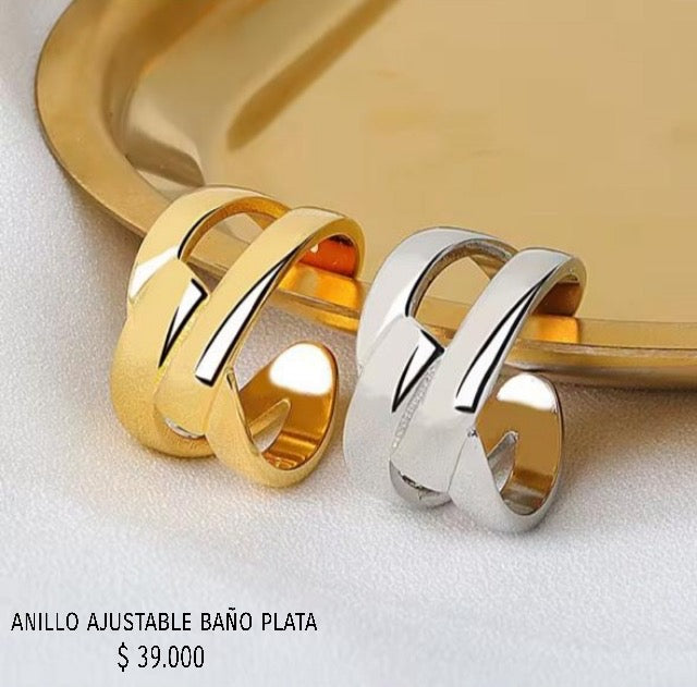 Anillo ajustable baño plata