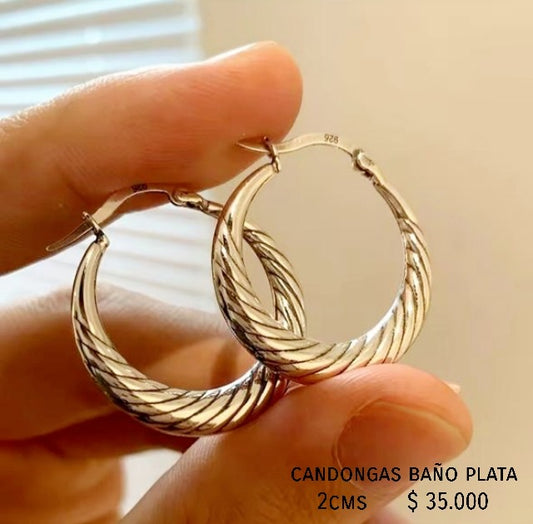 Candongas baño plata