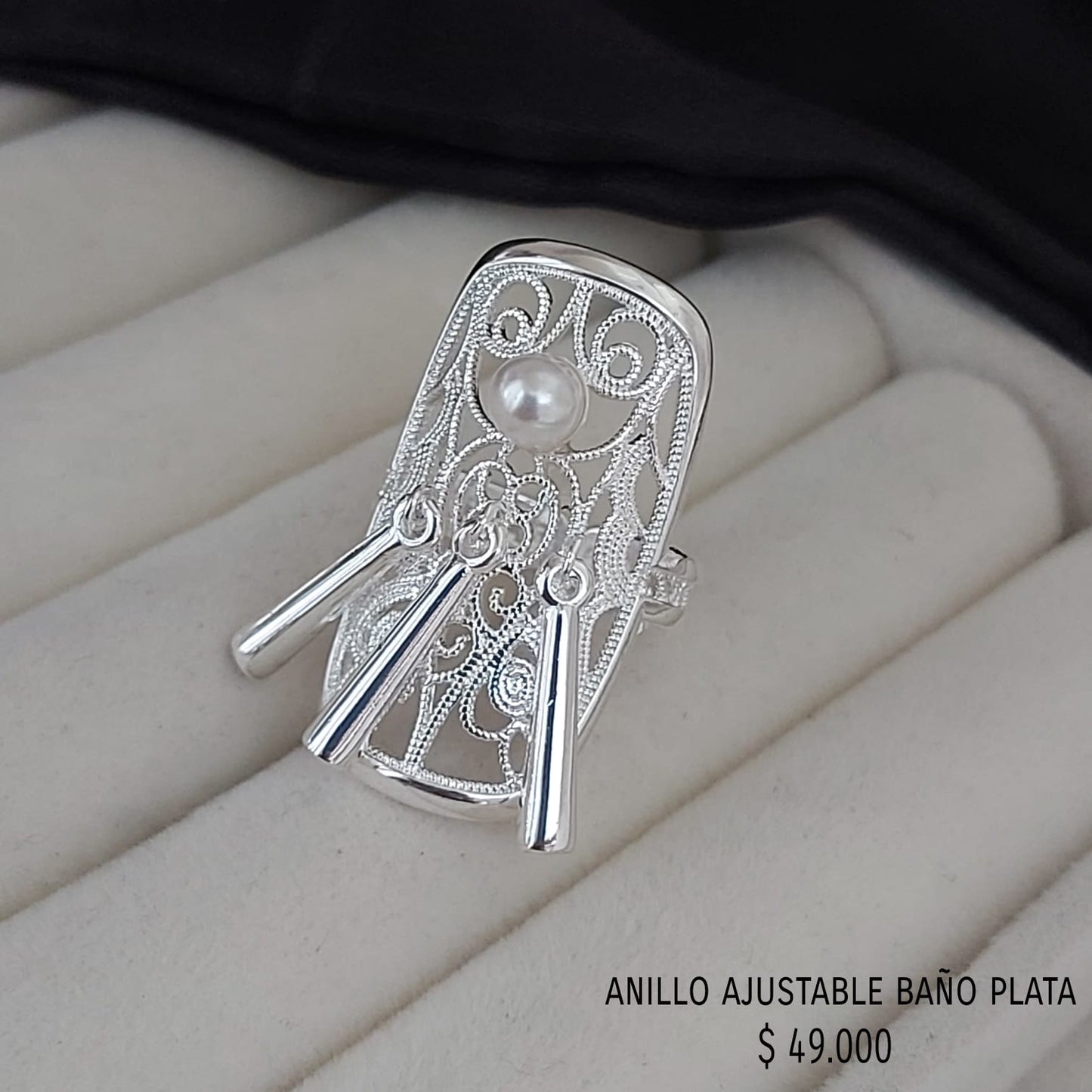 Anillo ajustable baño plata