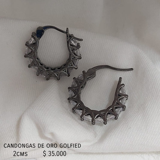 Aretes de oro golfield (2cms)