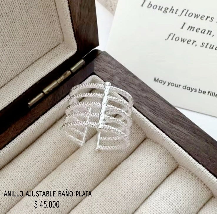 Anillo ajustable baño plata