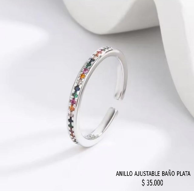 Anillo ajustable baño plata